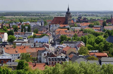 Blick von oben auf die Neustaft und auf die Katharinenkirche in Brandenburg an der Havel © Boettcher